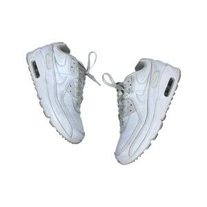 Nike Air Max 90 Grade School Triple White Sneakers Size 5Y